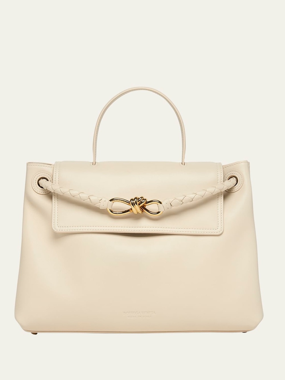 BOTTEGA VENETA Sea Salt Ciao Ciao Medium Leather Top-Handle Bag